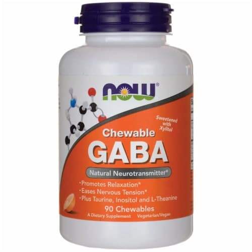 Now Foods Chewable Gaba Natural Orange Flavor Dietary Supplement