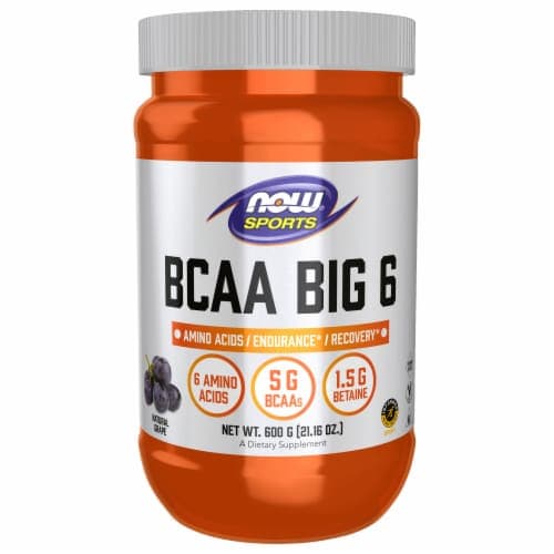 Now Foods Sports Bcaa Big 6 Natural Grape Dietary Supplement