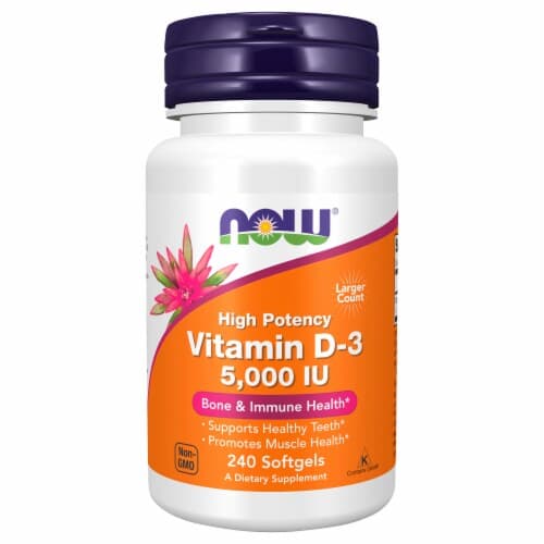 Now High Potency Vitamin D-3 5,000 Iu Softgels