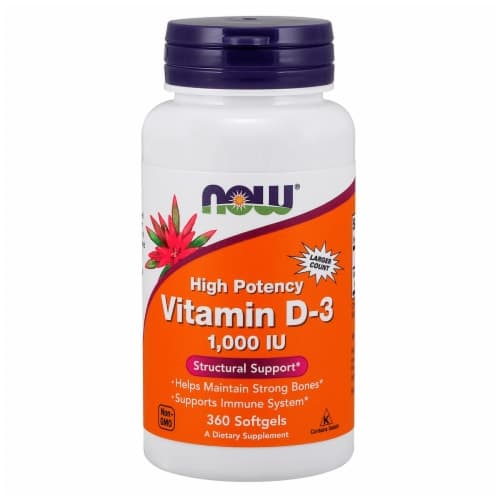 Now Foods High Potency Vitamin D-3 1,000 Iu 360 Sgels