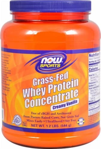 Now   Sports Grass-Fed Whey Protein Concentrate   Creamy Vanilla
