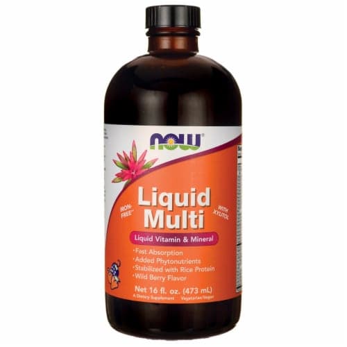 Now Foods Liquid Multi Iron Free Wild Berry