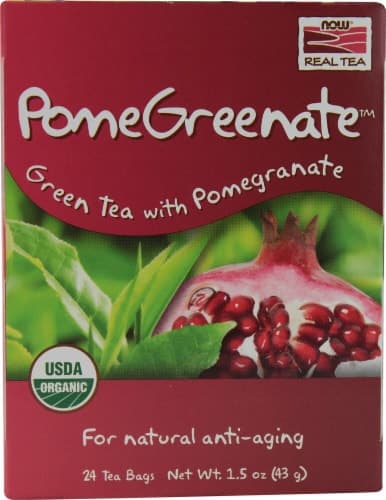 Now Foods Real Tea Organic Pomegreenate Green Tea With Pomegranate