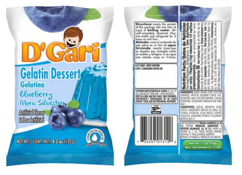 D'Gari Blueberry Gelatin Dessert Mix