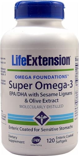 Life Extension Super Omega-3 Epa-Dha With Sesame Lignans & Olive Extract 120 Softgel