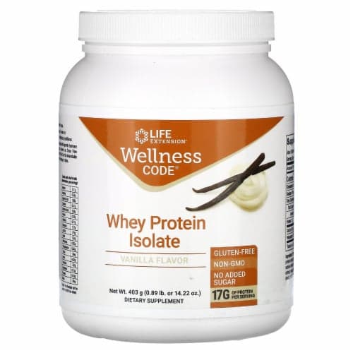 Life Extension Wellness Code Vanilla Whey Protein Isolate Powder
