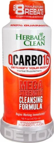 Herbal Clean Qcarbo16 Mega Strength Cleansing Formula  Strawberry Mango