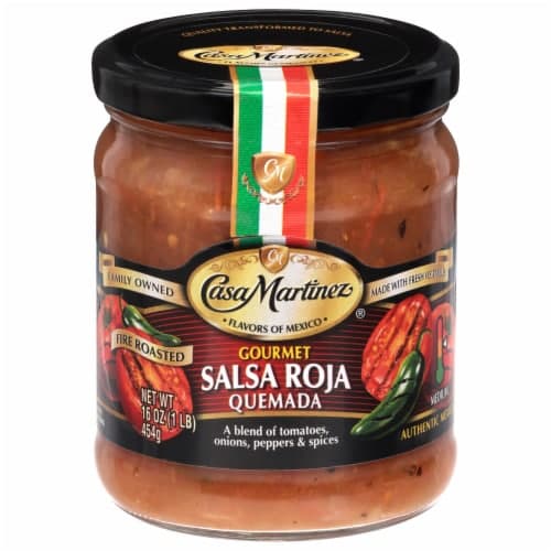 Casa Martinez Salsa Roja Fire Roasted Quemada Medium Jar