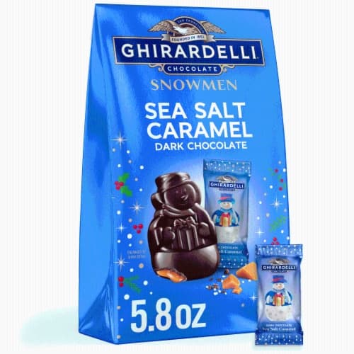 Ghirardelli Christmas Dark Chocolate Sea Salt Caramel Snowmen Candy
