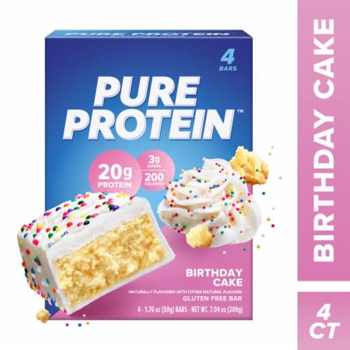 Pure Protein Birthday Cake Protein Bars, 4 