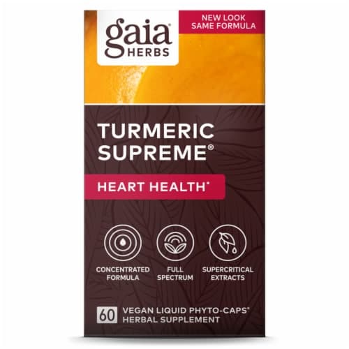 Gaia Herbs Turmeric Supreme Heart Health Vegan Liquid Phyto-Caps