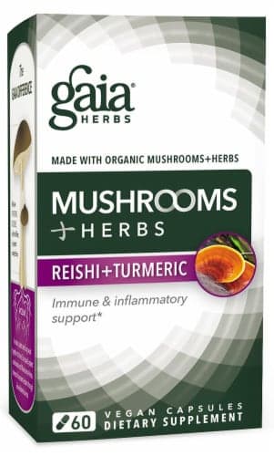 Gaia Mushrooms Reishi + Turmeric Capsules