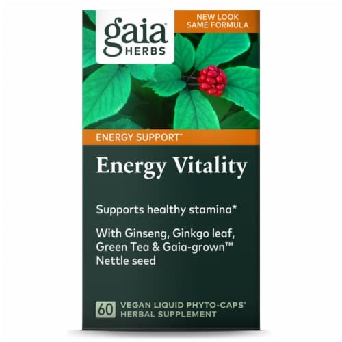 Gaia Herbs Energy Vitality Herbal Supplement Vegan Liquid Phyto-Caps