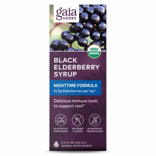 Gaia Herbs Black Elderberry Nighttime Syrup
