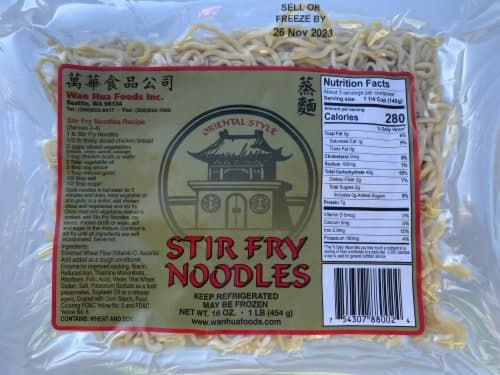 Wan Hua Foods Pre-Cooked Oriental Style Stir Fry Noodles