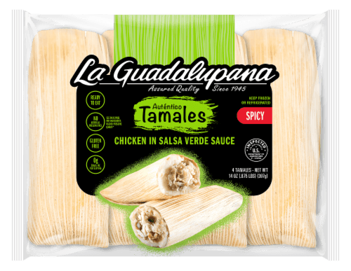 La Guadalupana Hot Chicken Tamales In A Microwaveable Steamable Bag