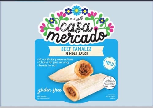 Mariano'S Casa Mercado Mild Beef Tamales In Mole Sauce