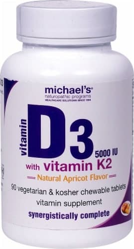 Michael'S Naturopathic Programs Natural Apricot Flavored Vitamin D3 With Vitamin K 5000 Iu