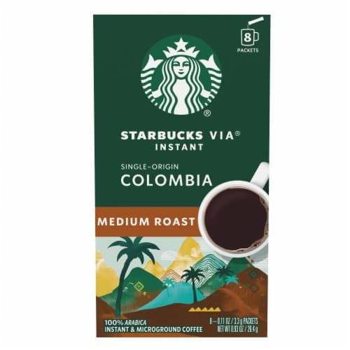 Starbucks Via Instant Colombia 100% Arabica Medium Roast Coffee Packets