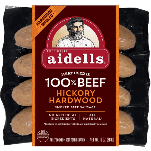 Aidells 100% Beef Hickory Hardwood Smoked Sausage Links