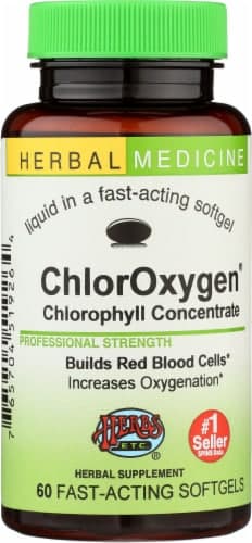 Herbs Etc. Herbal Medicine Cloroxygen Chlorophyll Supplement Softgels