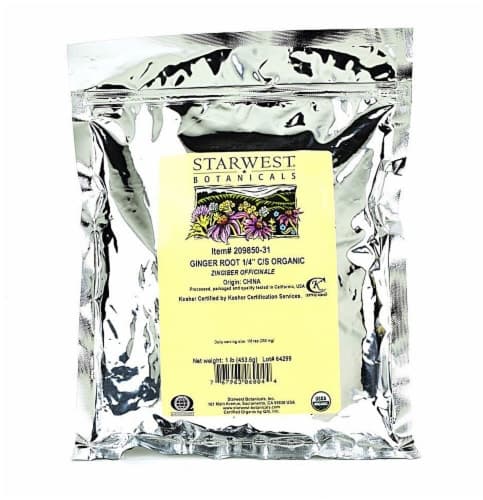 Starwest Botanicals Organic Ginger Root 1/4" Cut And Sifted