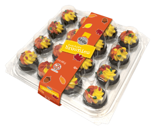 Two-Bite Brownies Autumn Party Platter - Orange And Yellow Icing