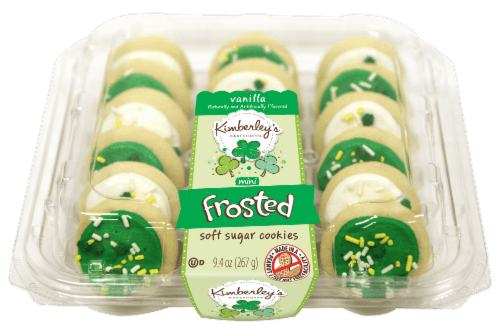 Kimberley'S Bakeshoppe St. Patrick'S Vanilla Mini Frosted Cookies - Green & White