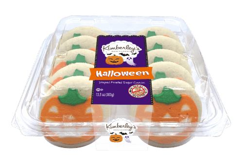 Kimberley'S Bakeshoppe Spooky Jack 'O Lantern Shaped Vanilla Frosted Cookies