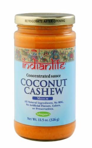 Indian Life Vegan Coconut Cashew Concentrated Sauce, Medium Spicy