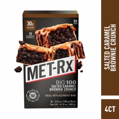 Met-Rx Big 100 Salted Caramel Brownie Crunch Meal Replacement Bars