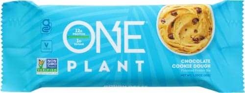 One Plant Chocolate Cookie Dough Flavored Protein Bar