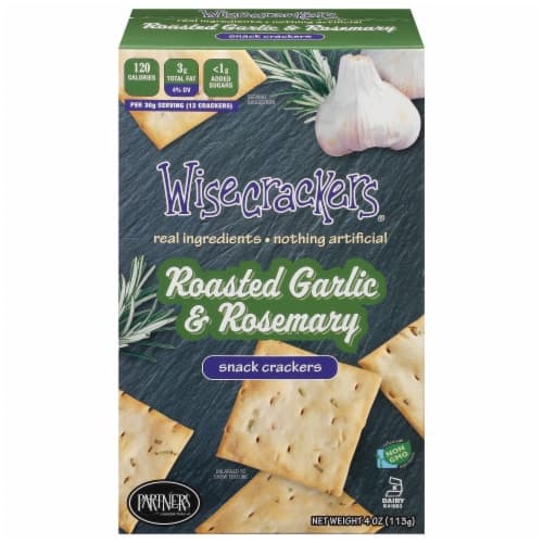 Wisecrackers Roasted Garlic & Rosemary Snack Crackers