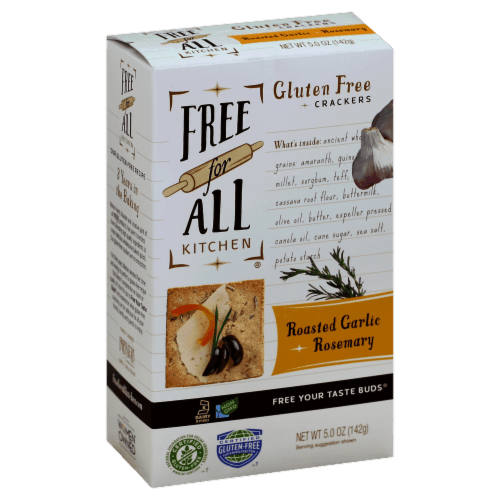Free For All Kitchen Roasted Garlic & Rosemary Crackers