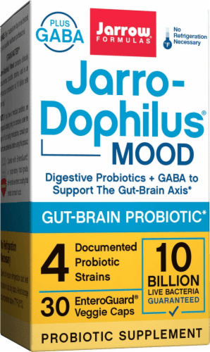 Jarrow Formulas Jarro-Dophilus Mood Gut-Brain Probiotic Supplement Veggie Caps