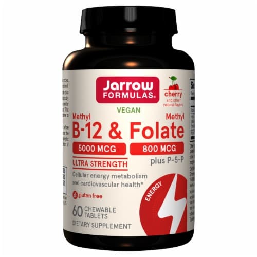 Jarrow Formulas Methyl B-12 & Methyl Folate Cherry Lozenges