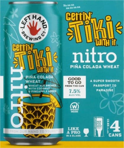 Left Hand Brewing Nitro Beer, Pina Colada Wheat, Gettin Tiki With It
