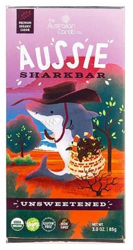 Australian Carob  Organic Aussie Sharkbar Carob Chocolate   Unsweetened