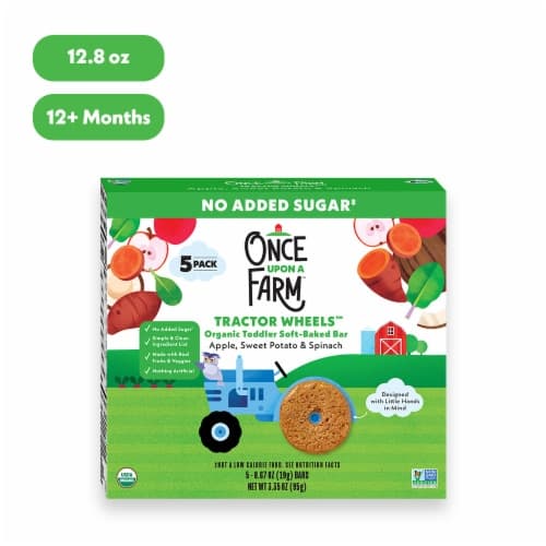 Once Upon A Farm Tractor Wheels Apple Sweet Potato &#38; Spinach Baby Snacks