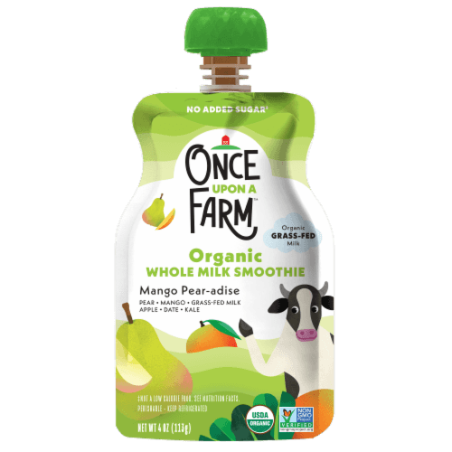 Once Upon A Farm Mango Pear-Adise Organic Whole Milk Smoothie Pouch