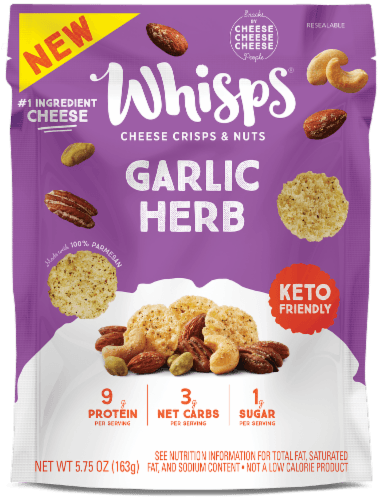 Whisps Garlic Herb Cheese Crisps & Nuts Snack Mix
