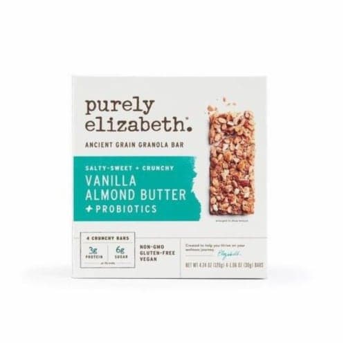 Purely Elizabeth Vanilla Almond Butter Ancient Grain Granola Bar With Probiotics