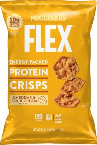 Popcorners Flex Energy-Packed Protein Crisps Cheddar & Sour Cream Flavored