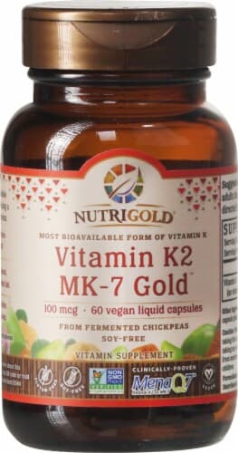 Nutrigold Vitamin K2 Mk-7 Gold Vegan Liquid Capsules 100 Mcg