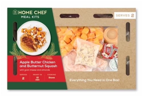 Home Chef Meal Kit Apple Butter Chicken And Butternut Squash With Goat Cheese And Almonds