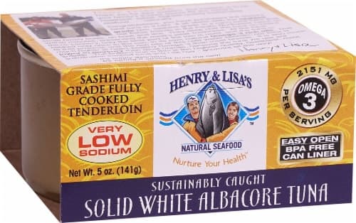 Henry & Lisa'S Natural Seafood  Solid White Albacore Tuna Very Low Sodium