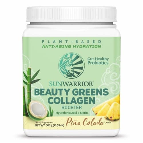 Sunwarrior Pina Colada Flavor Beauty Greens Collagen Booster