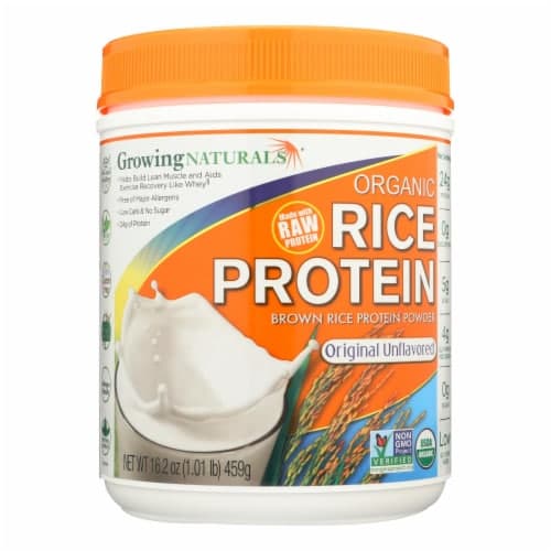 Growing Naturals Premium Plant Protein Pure Rice Protein Powder Unflavored