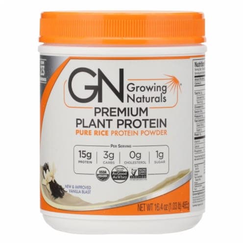 Growing Naturals Organic Rice Protein Vanilla Blast Protein Powder