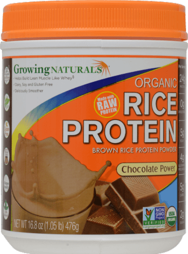 Growing Naturals Organic Rice Protein Powder, Chocolate